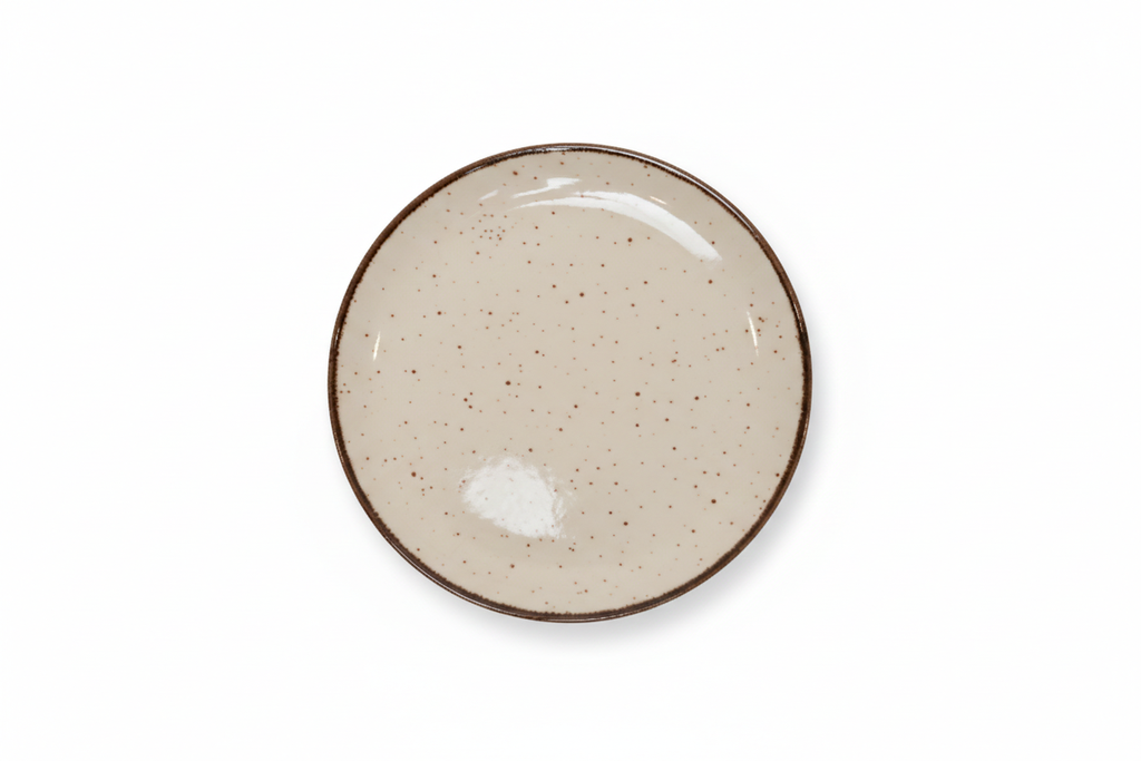 PSH-03 سيت صحون ابيض طرف بني PRLN