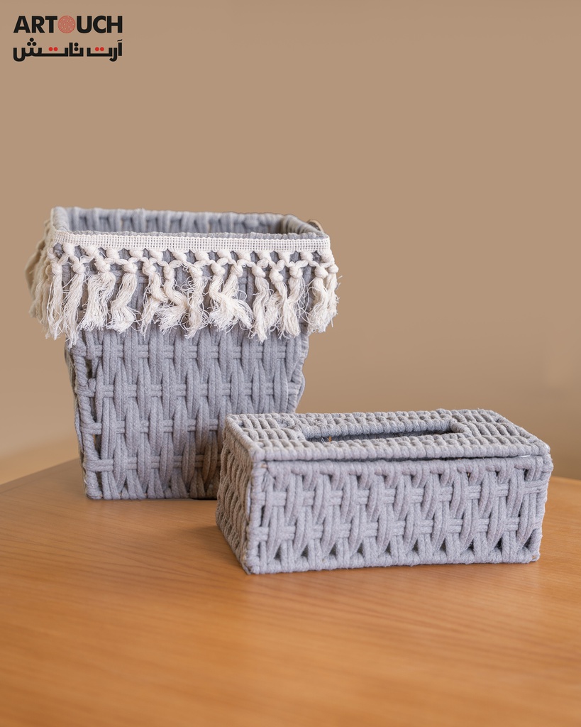 MZL1-17\18\19\20 سيت سلة خوص مع حافظة كلينكس