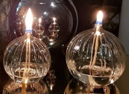 2 شمع زجاجي بالون مخطط