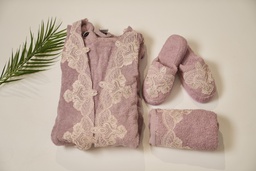 HS-23 (3 قطع) سيت برنص حمام نسائي قطن