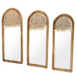 MZL1-06\07\08 مرآة قوس خشب + مكرمي