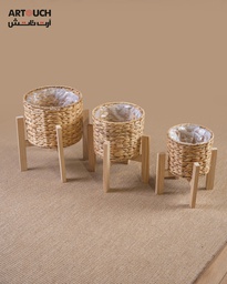 MZL2-06  سندانة خوص ستاند خشبي