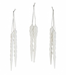 PCH-05 زينة شجرة اعواد جليد بيضاء 6 قطع