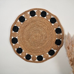 MZL4-01 تعليقة خوص دائرية بدوائر سوداء 100سم